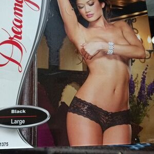 Dream Girl Black Stretch Lace Low-rise Get Two Pair  Panties With Scalloped